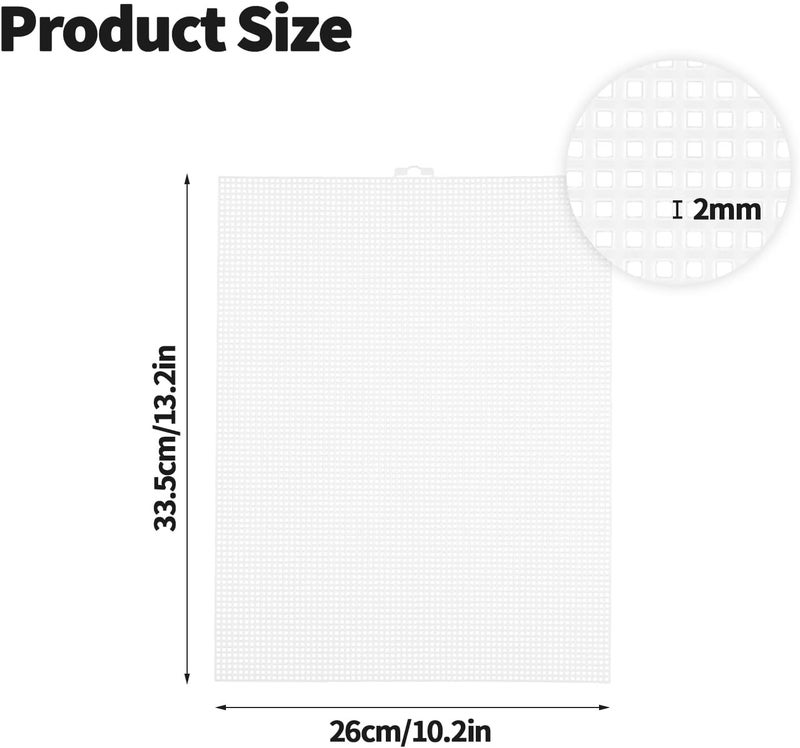 OXDFK 2 PCS 7 Count Plastic Mesh Canvas, 10.5 X 13.5 Inch Embroidery Knit Crochet Eye Mesh, for Embroidery, Acrylic Yarn Crafting, and Make Dividers (White) - Image 2
